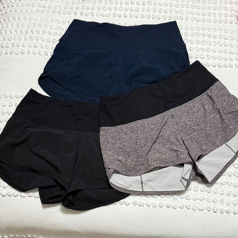 Bundle- lululemon Women's Shorts - Black, Navy, Gray